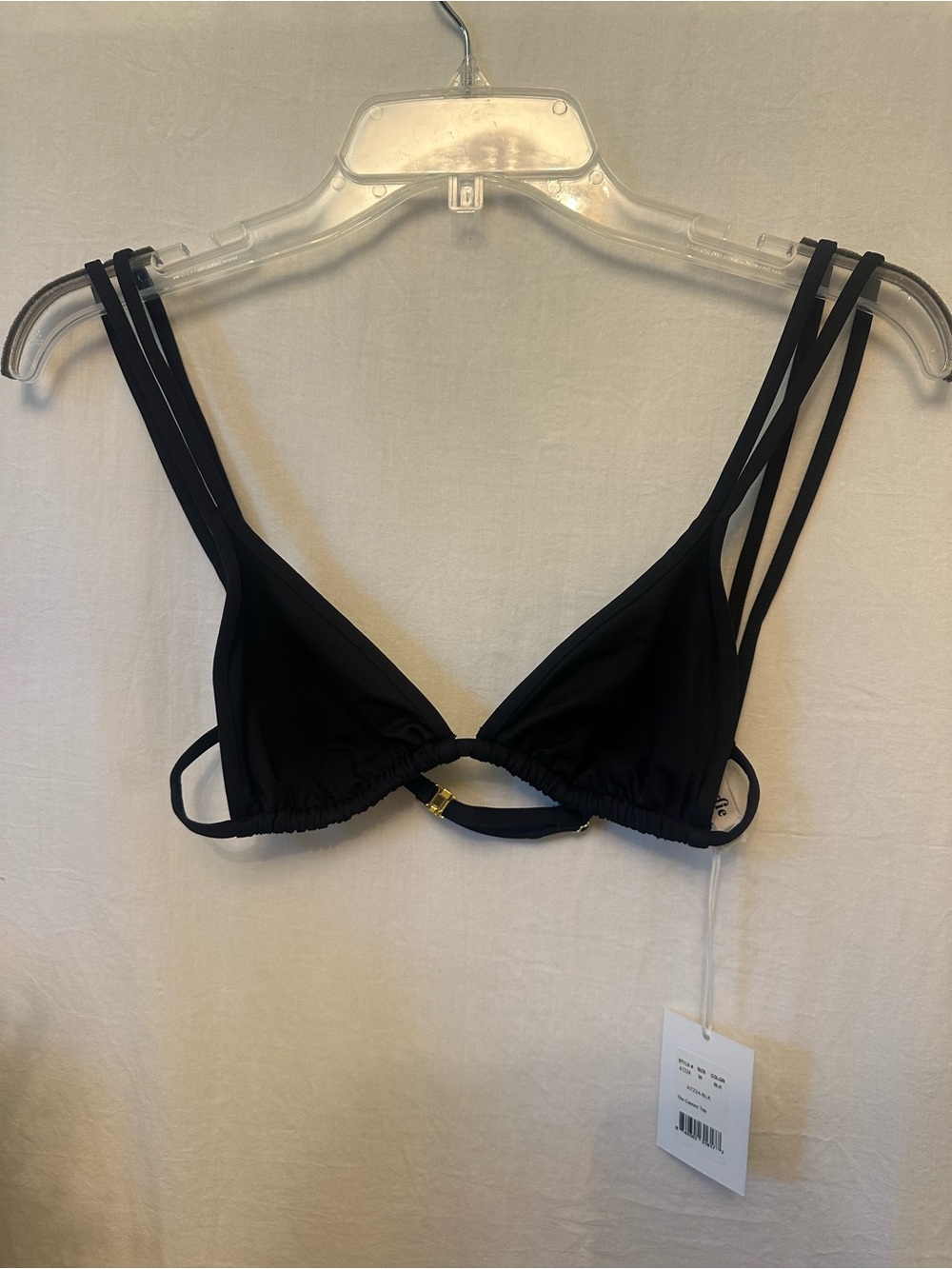 Andie x Demi Moore Black Triangle Bikini Top Size Medium NWT Strappy Swim